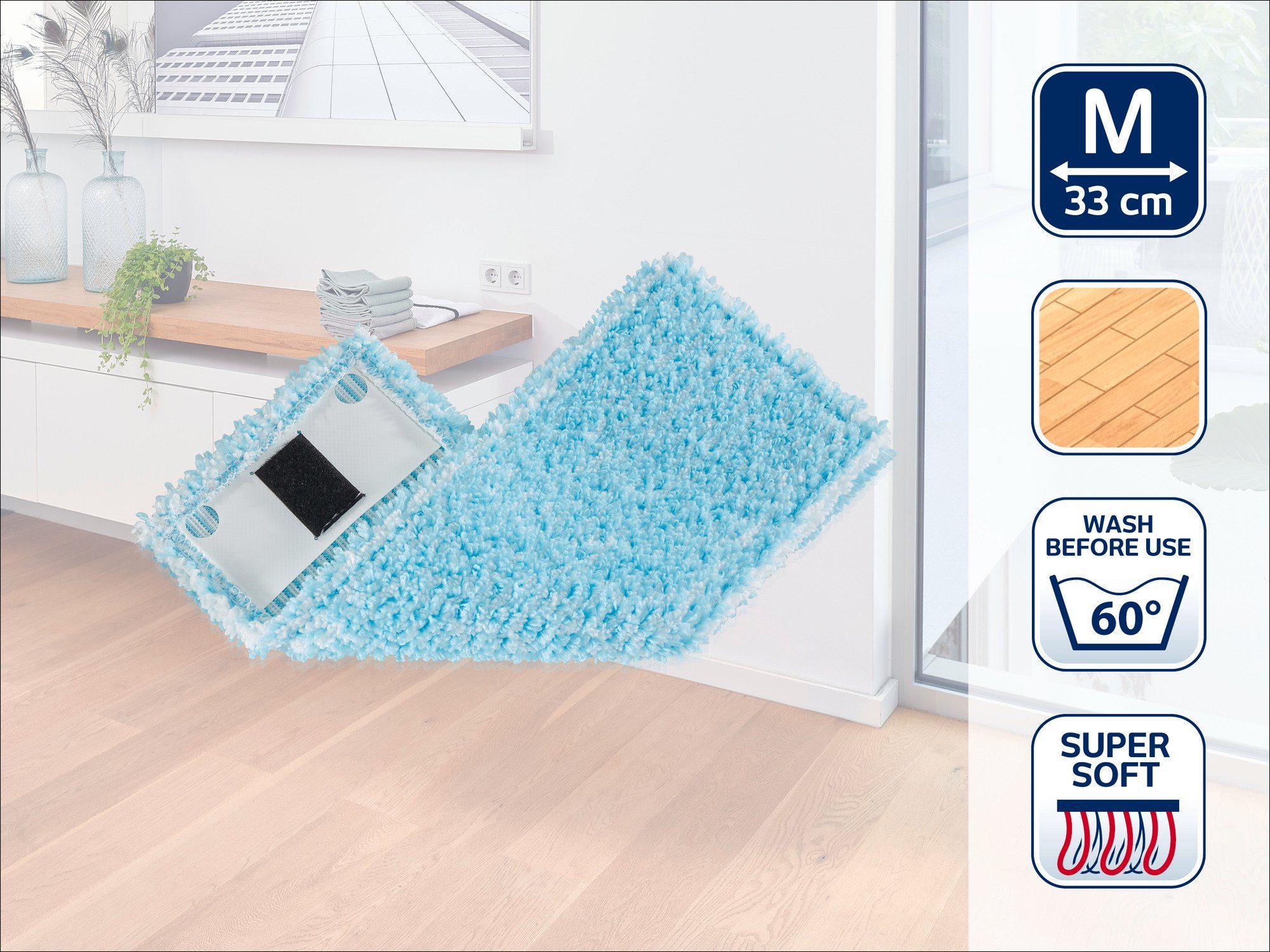 Leifheit Wischbezug CLEAN TWIST M / Combi M super soft 2er Wischbezug