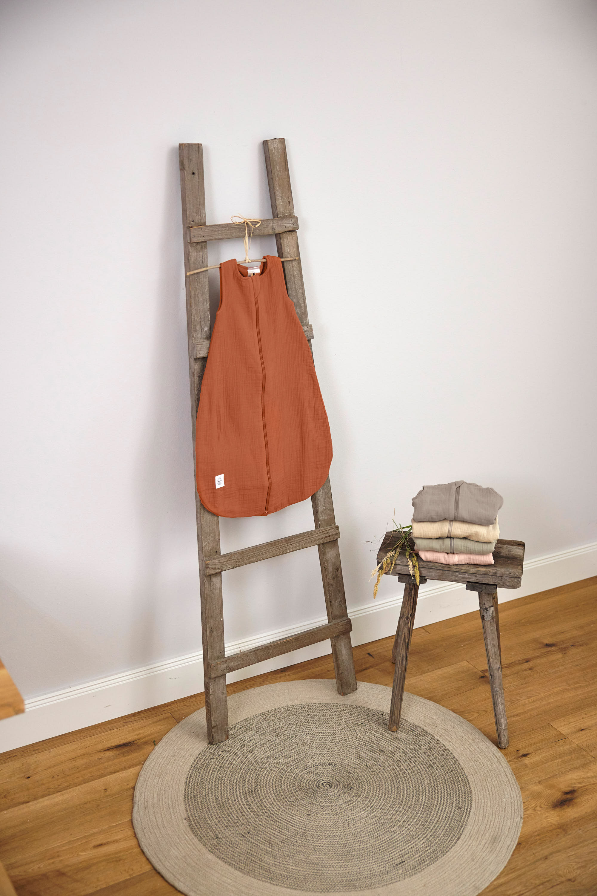 Baby Sommerschlafsack Tog 1 - Bio Baumwolle, Rostrot