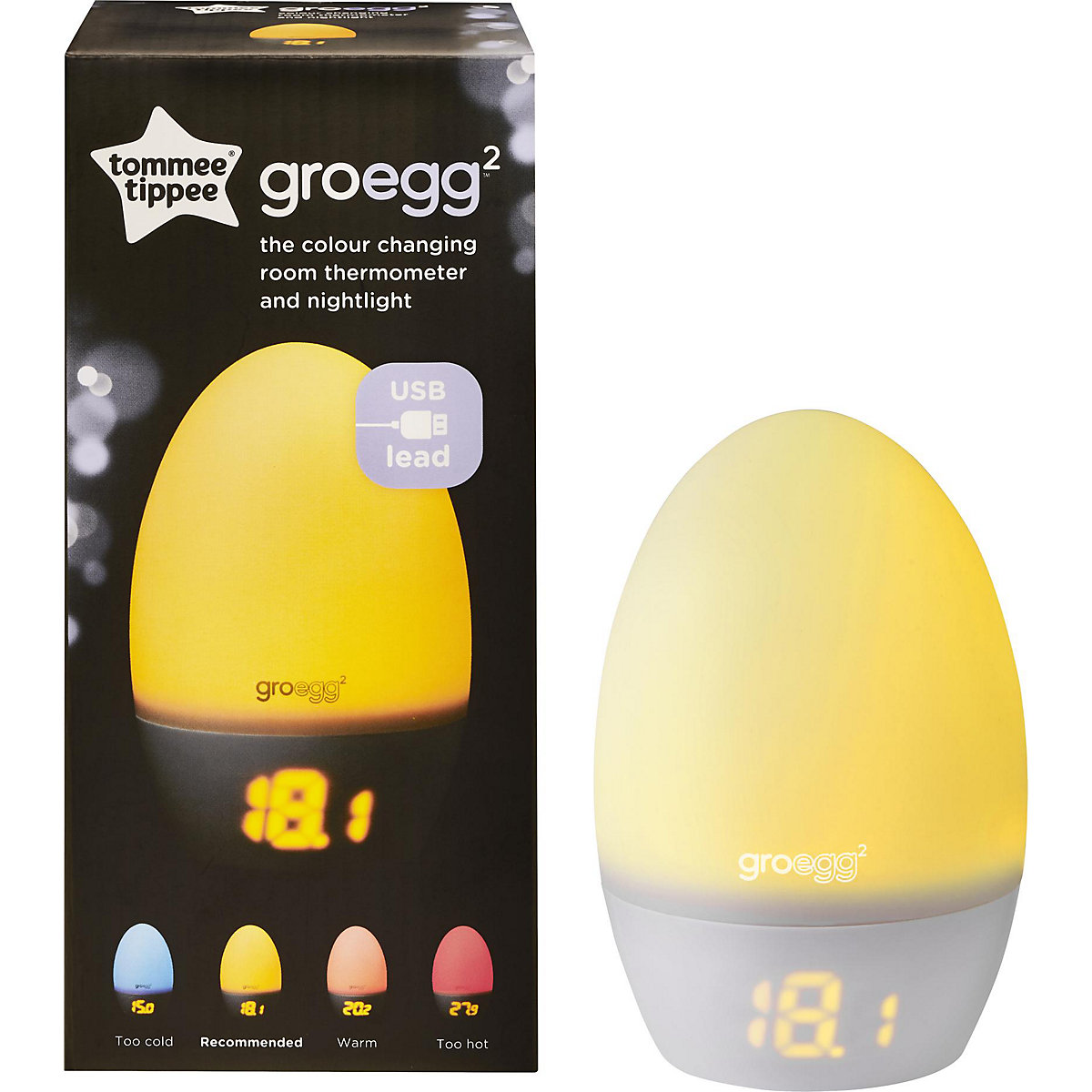 Groegg2 Nachtlichtthermometer 2 in1