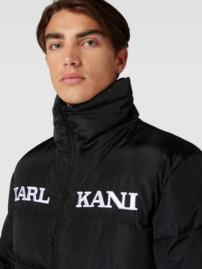 Steppjacke mit Label-Stitching in black