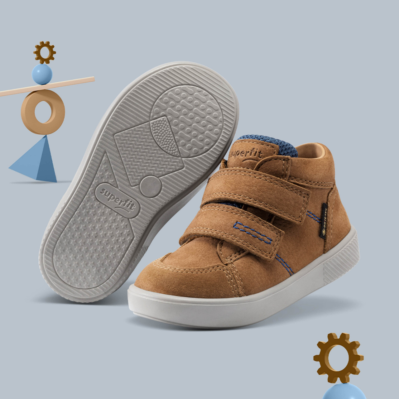 SUPIES - Braun/BlauSneaker low mit Klettverschluss