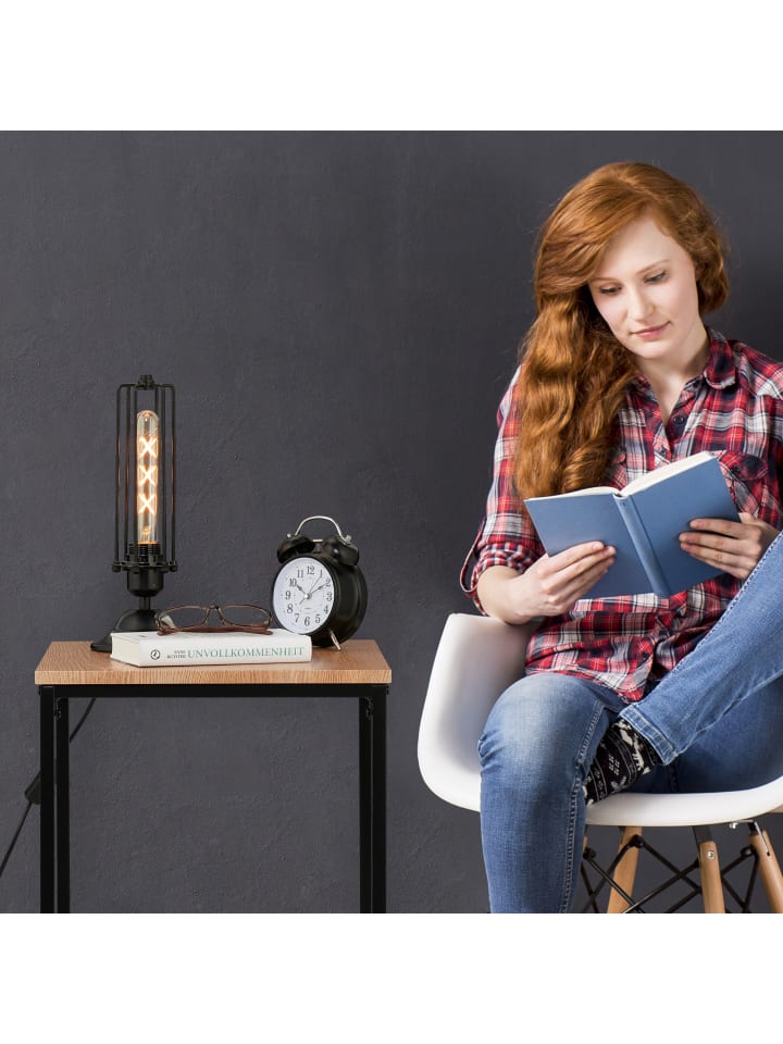 relaxdays 2 x Beistelltisch in Hellbraun/ Schwarz günstig kaufen onesize
