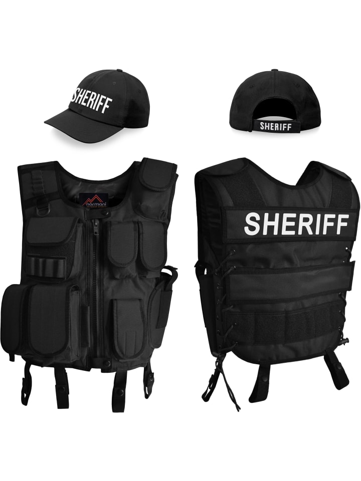 Normani Outdoor Sports Kostüm bestehend aus Weste, Patch und Cap in SHERIFF günstig kaufen