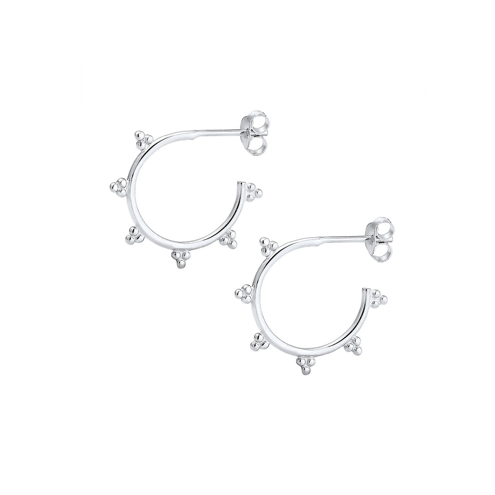 Elli Elli Boucles d'Oreilles Créoles Base Géo Boucles d'oreilles Femme - (925/1000) Ar Boucles d'oreilles