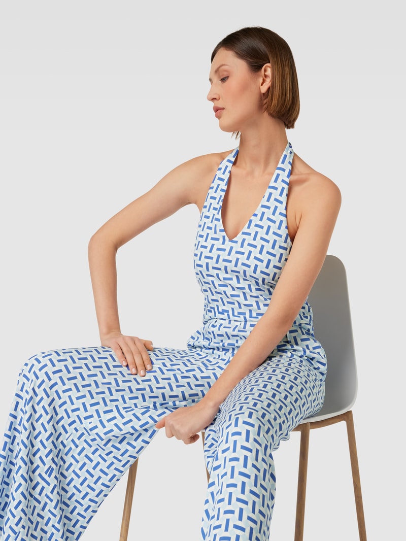 Jumpsuit mit Allover-Muster in royalblau