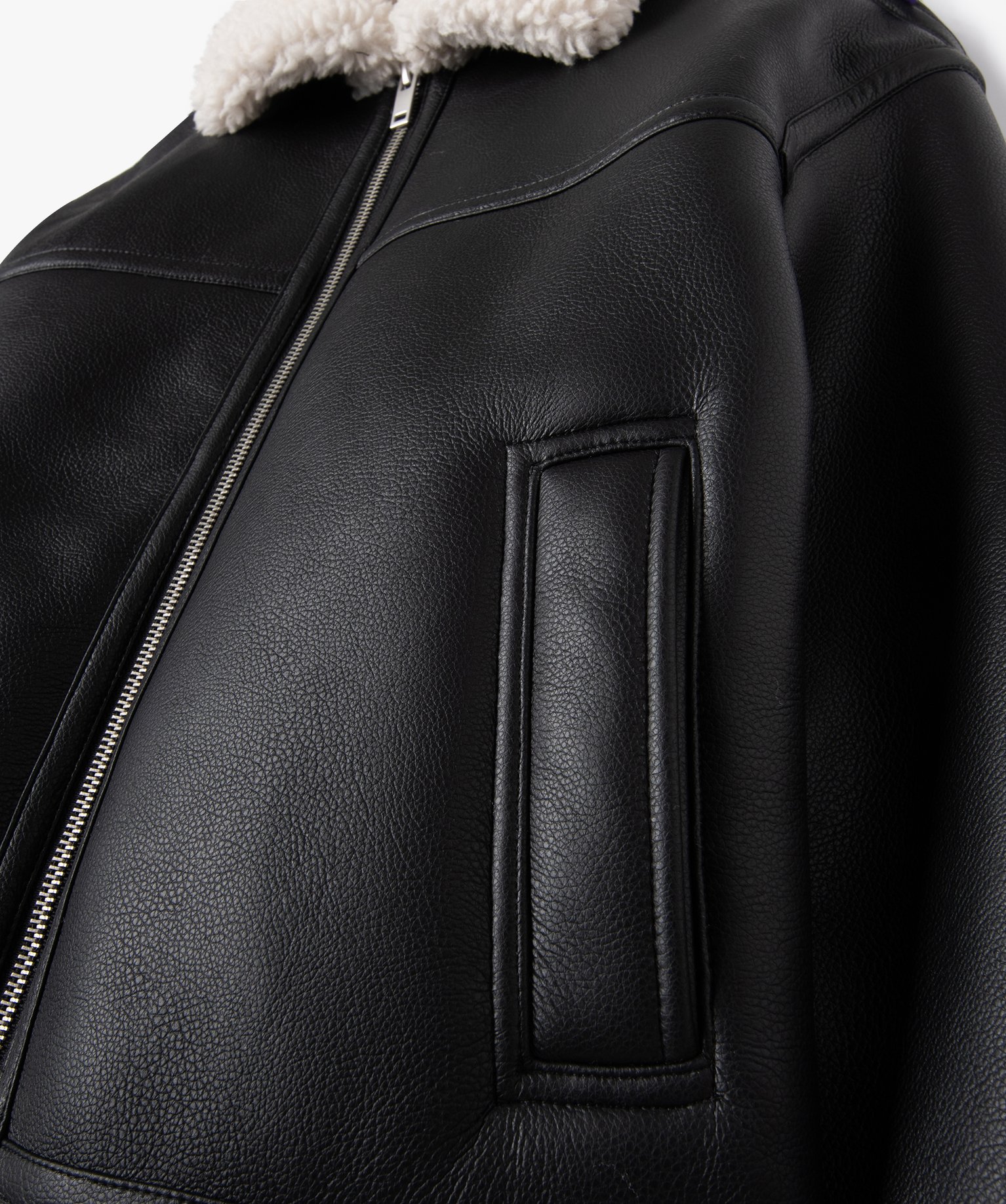 Blouson en cuir imitation avec doublure sherpa fille noir | GEMO