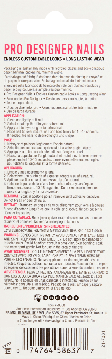 Künstliche Nägel Eco Mani French Ombre, 30 St