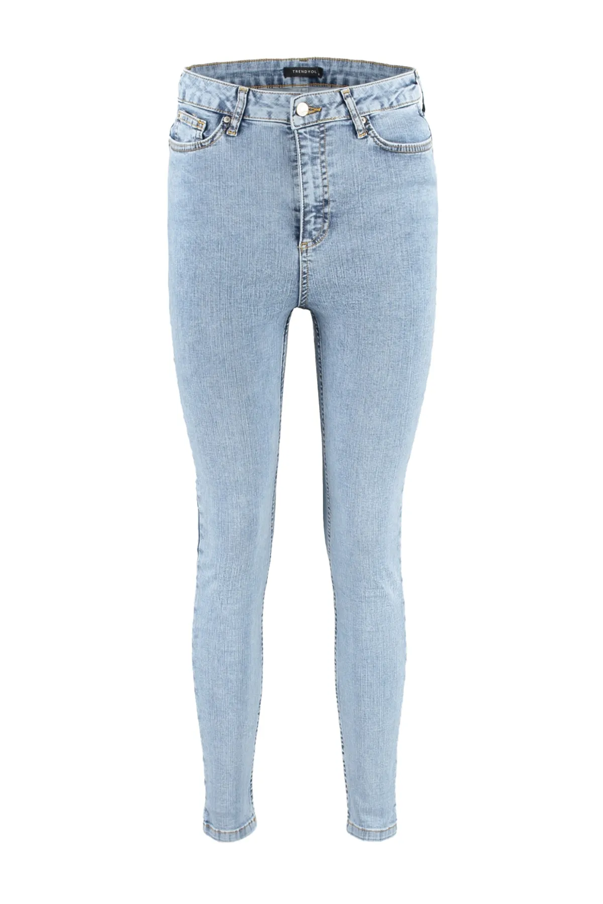 Trendyol Collection  Hellblauer Push-Up-Skinny mit hoher Taille TWOSS23JE00078