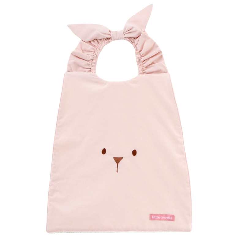 Serviette bavoir Ourson - pétale de rose