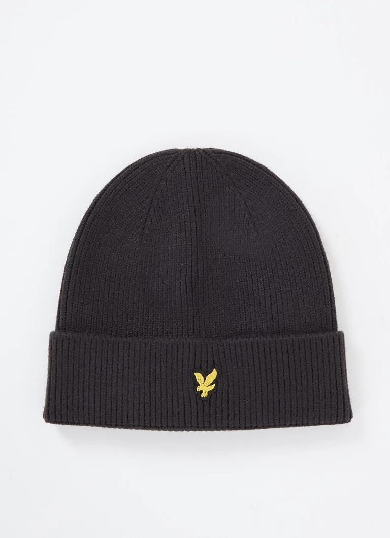 Lyle & Scott Rib-knit beanie with logo embroidery