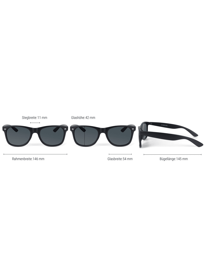 styleBREAKER Nerd Sonnenbrille in Schwarz / Blau verspiegelt günstig kaufen onesize