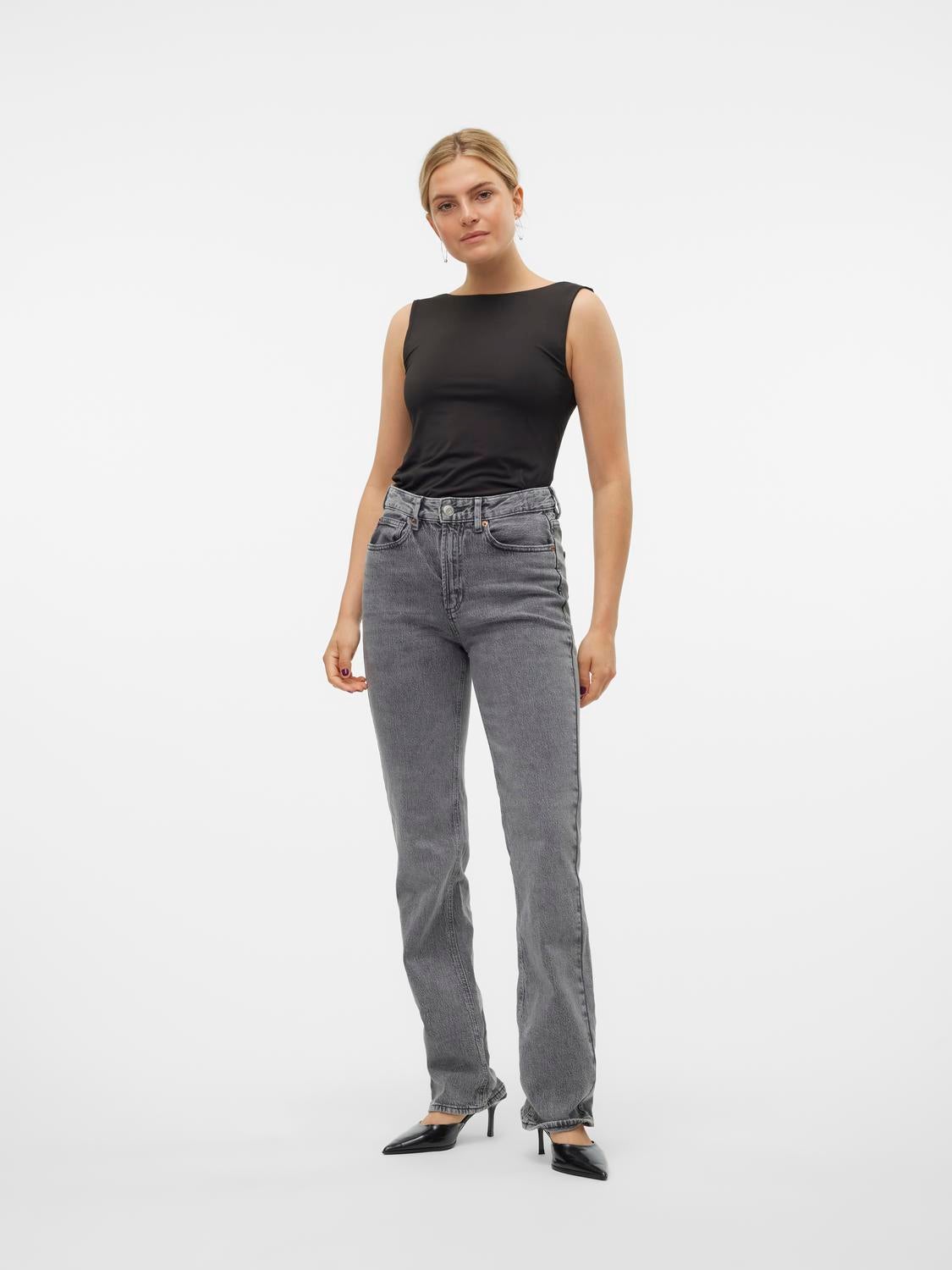 VMTESSA Hohe Taille Gerade geschnitten Jeans