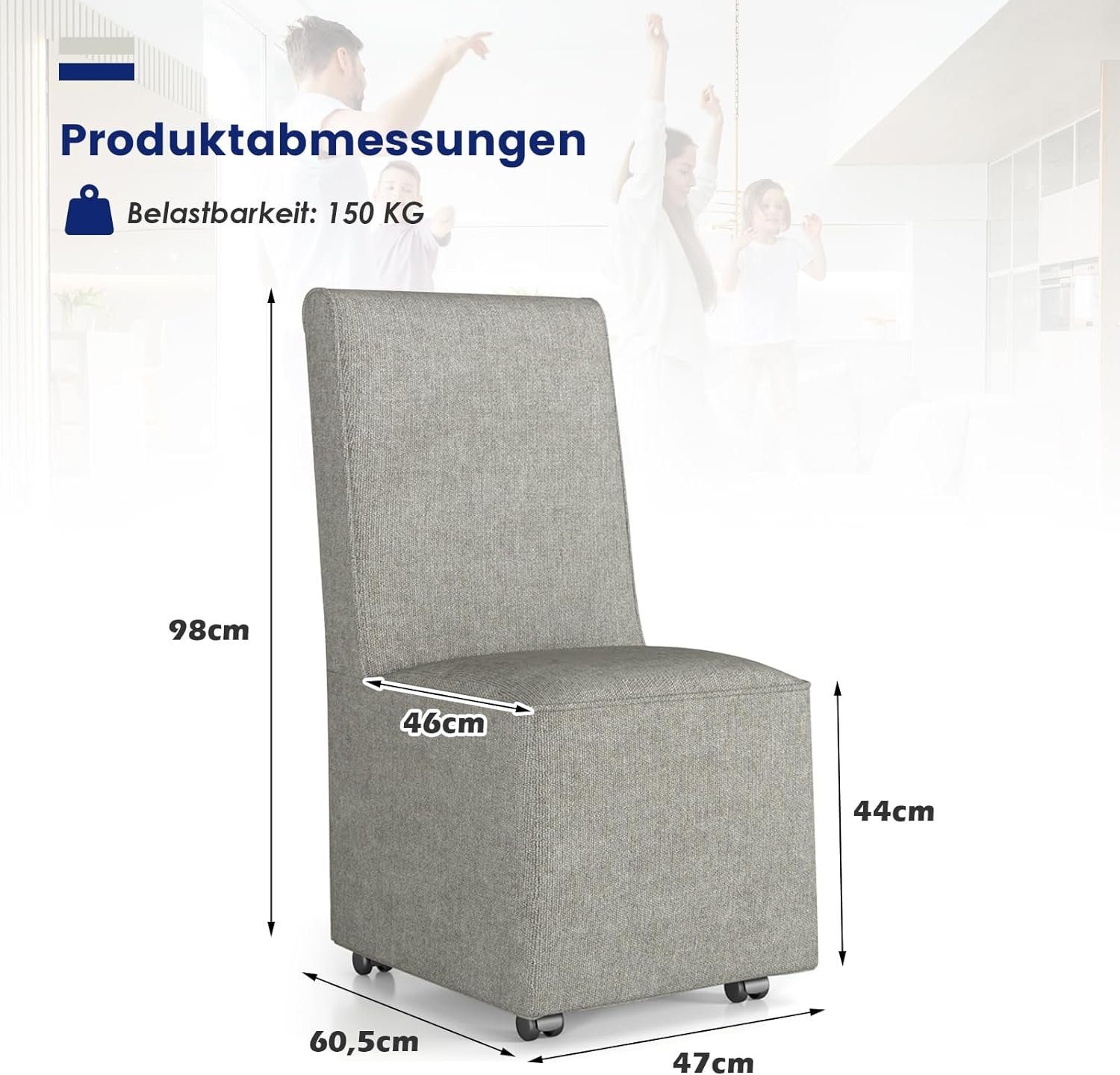 KOMFOTTEU Polsterstuhl Relaxsessel, mit Hoher Rückenlehne, bis 150 kg