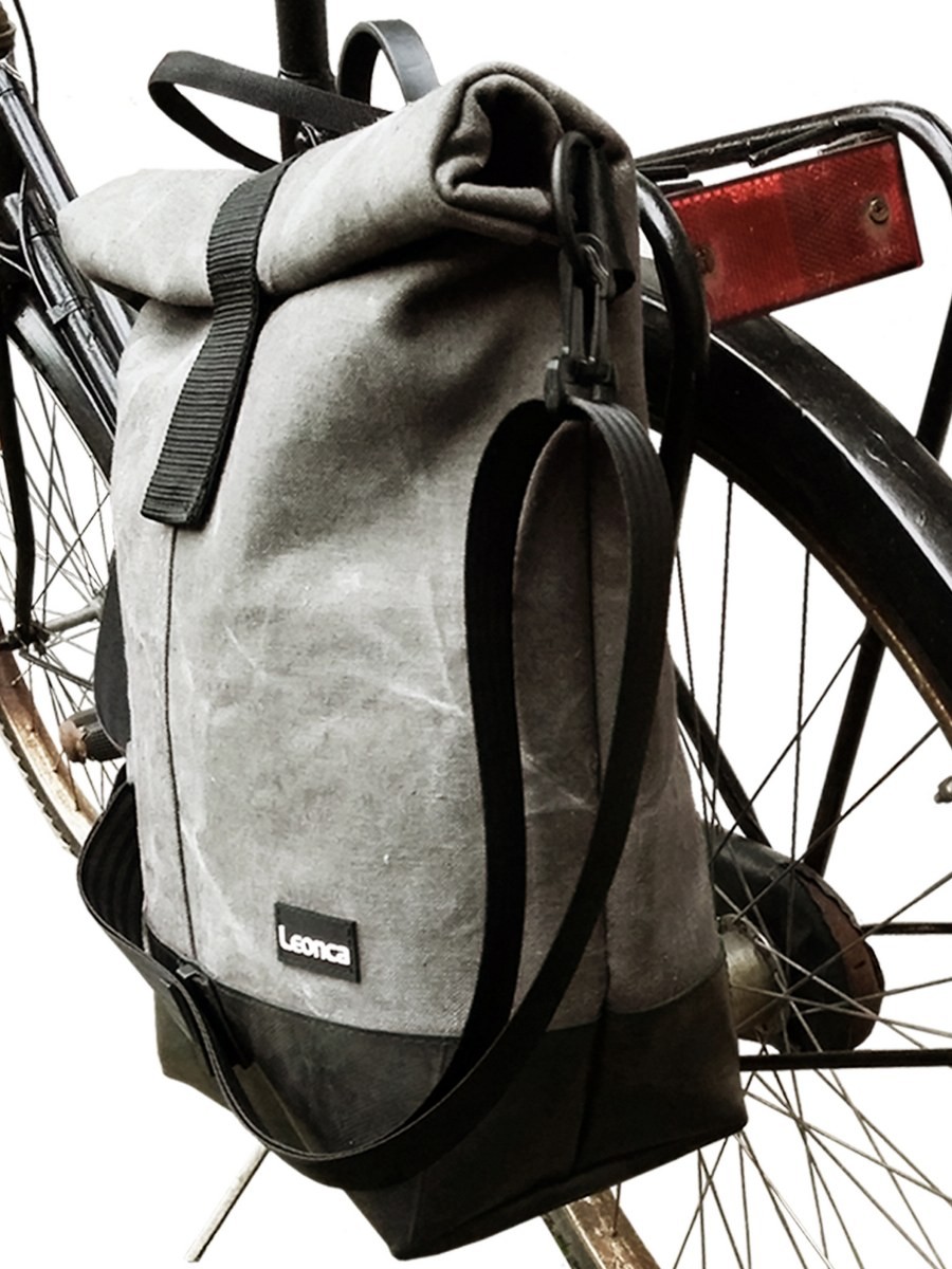 LEONCA Handtaschen khaki Fahrradtasche Zeltleinen Oliv hell