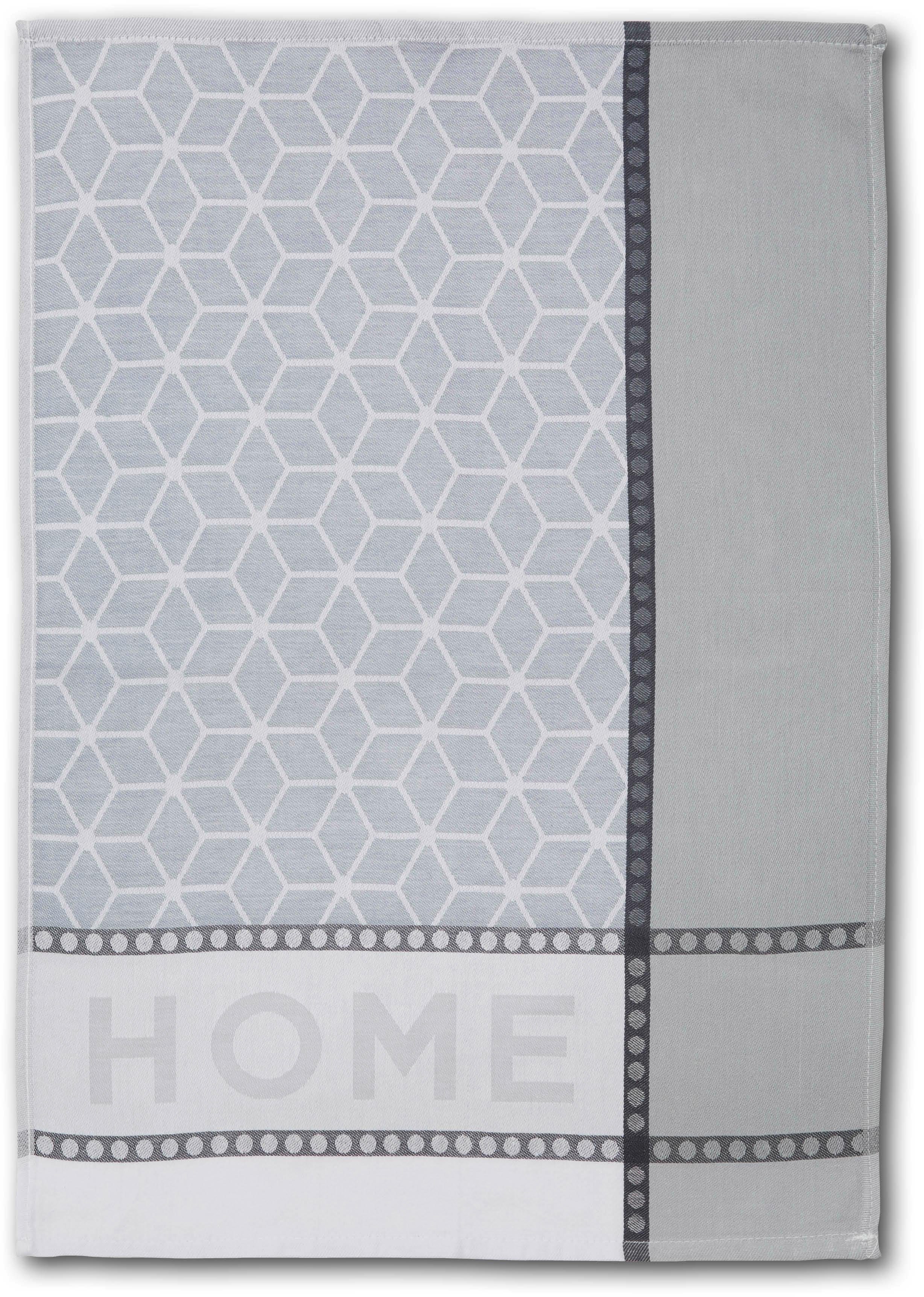 Dyckhoff Geschirrtuch HOME / KITCHEN, (Set, 6-tlg), mit zwei verschiedenen Motiven
