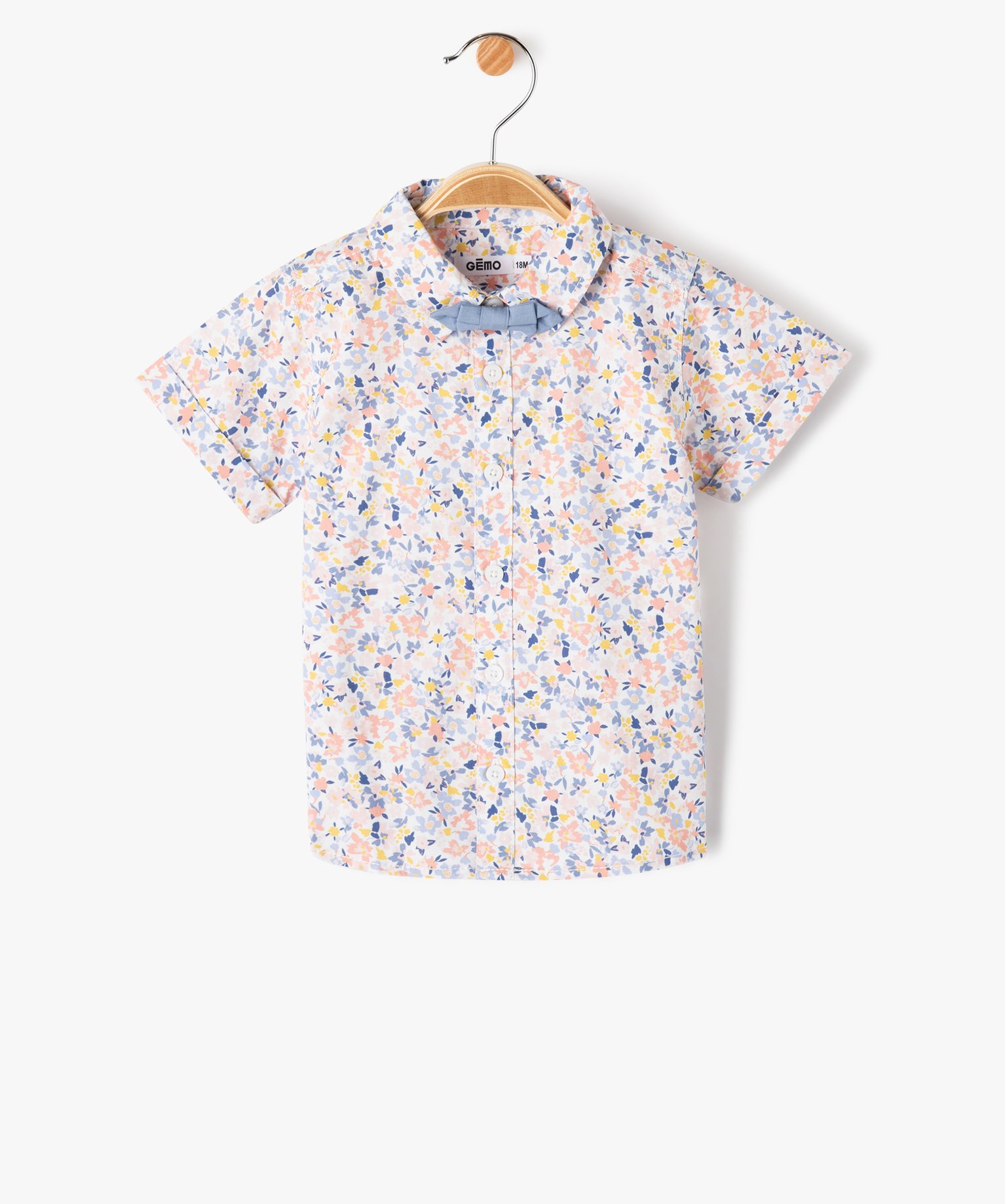 Chemise bébé Garçon à manches courtes à fleurs et n?ud... multicolore | GEMO