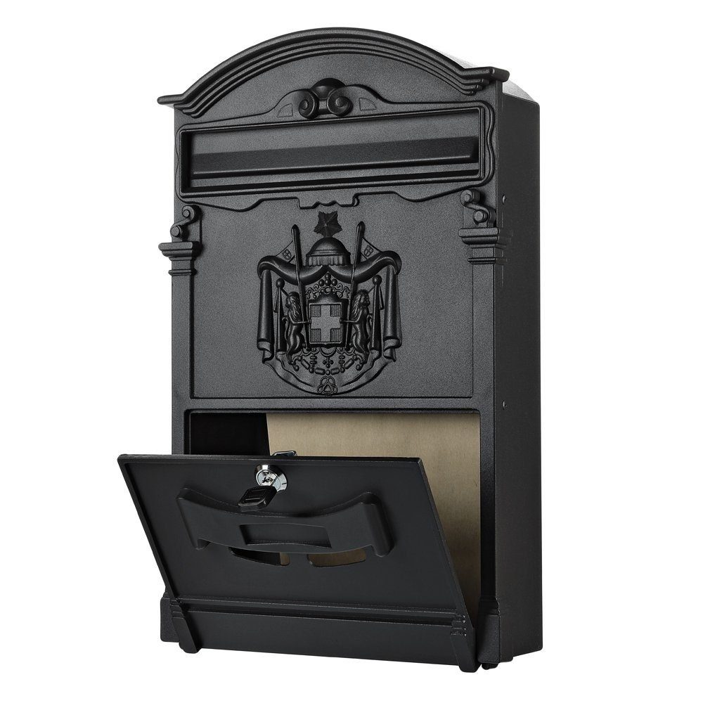 Melko Wandbriefkasten Nostalgie Briefkasten Postkasten Antik Wandmontage Briefkastenanlage Vintage Mailbox Letterbox Wandbriefkasten Briefbox Post Retro Englisch UK (Stück), inkl. 2 Schlüssel
