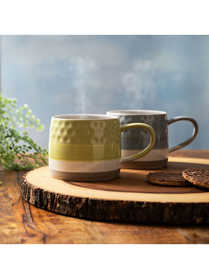 Mikasa 2er-Set: Tassen in Grün/ Grau - 320 ml günstig kaufen onesize