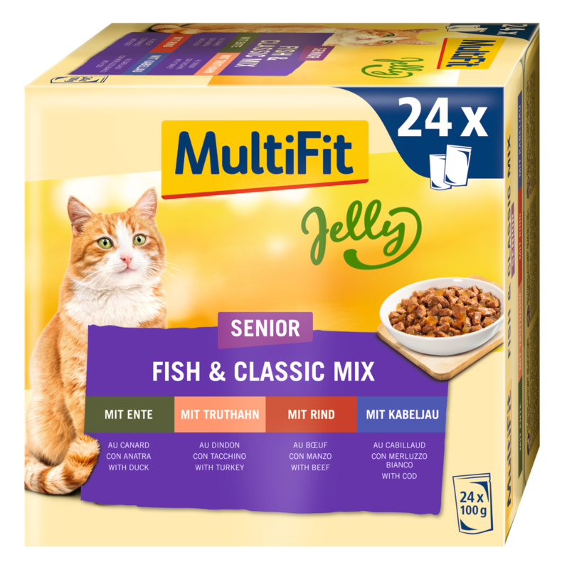 MultiFit Nassfutter MultiFit Senior Jelly Fish & Classic Mix Multipack 24x100 g