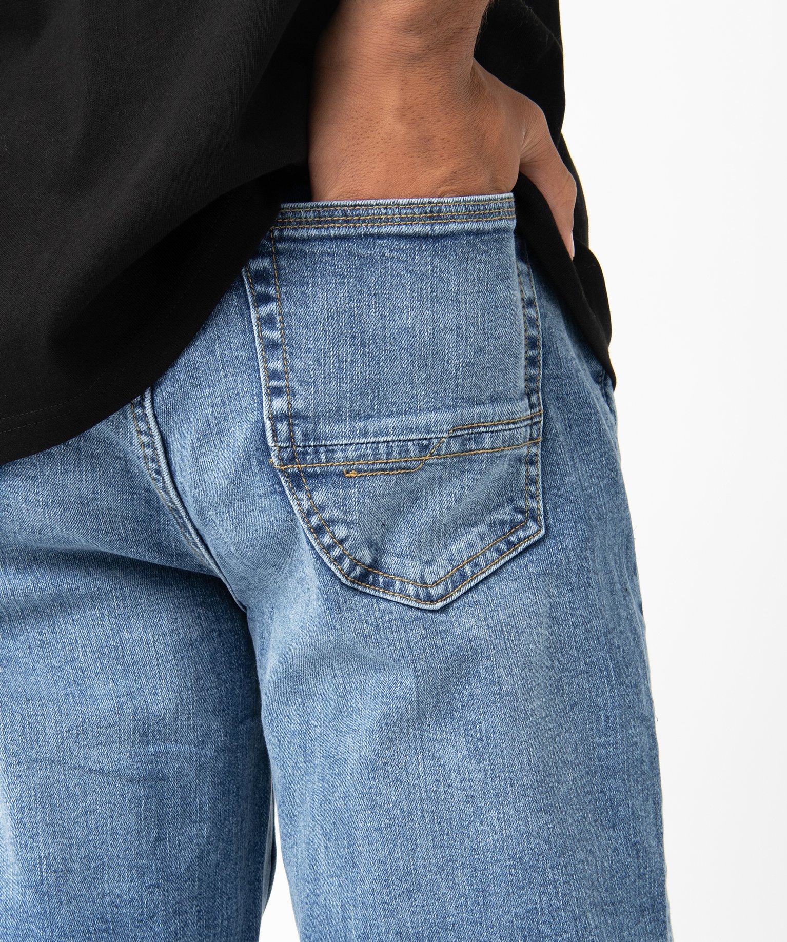 Jean homme coupe Straight au coloris délavé stone | GEMO