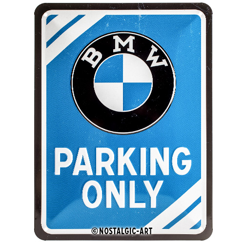 Nostalgic Art Retro Blechschild 20x30cm, Motiv "BMW - Parking Only", 1 Stück - ATU
