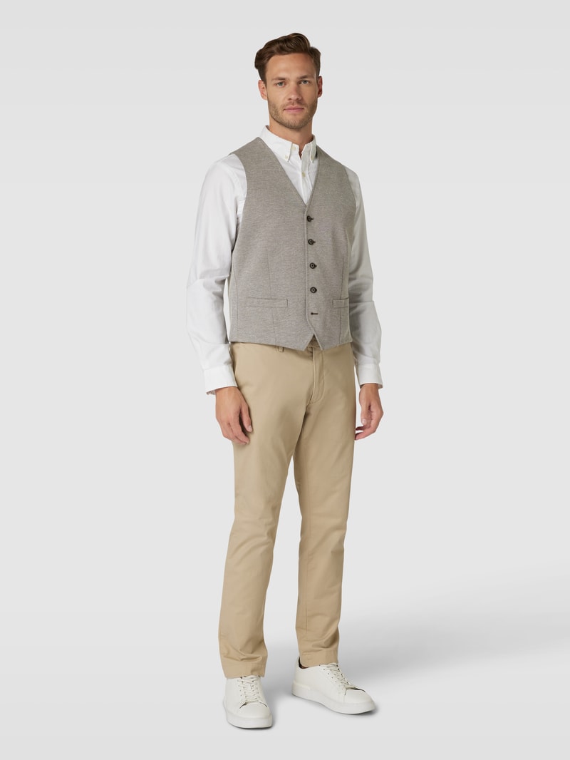 Weste in melierter Optik Modell 'ANDREW' in haselnuss braun