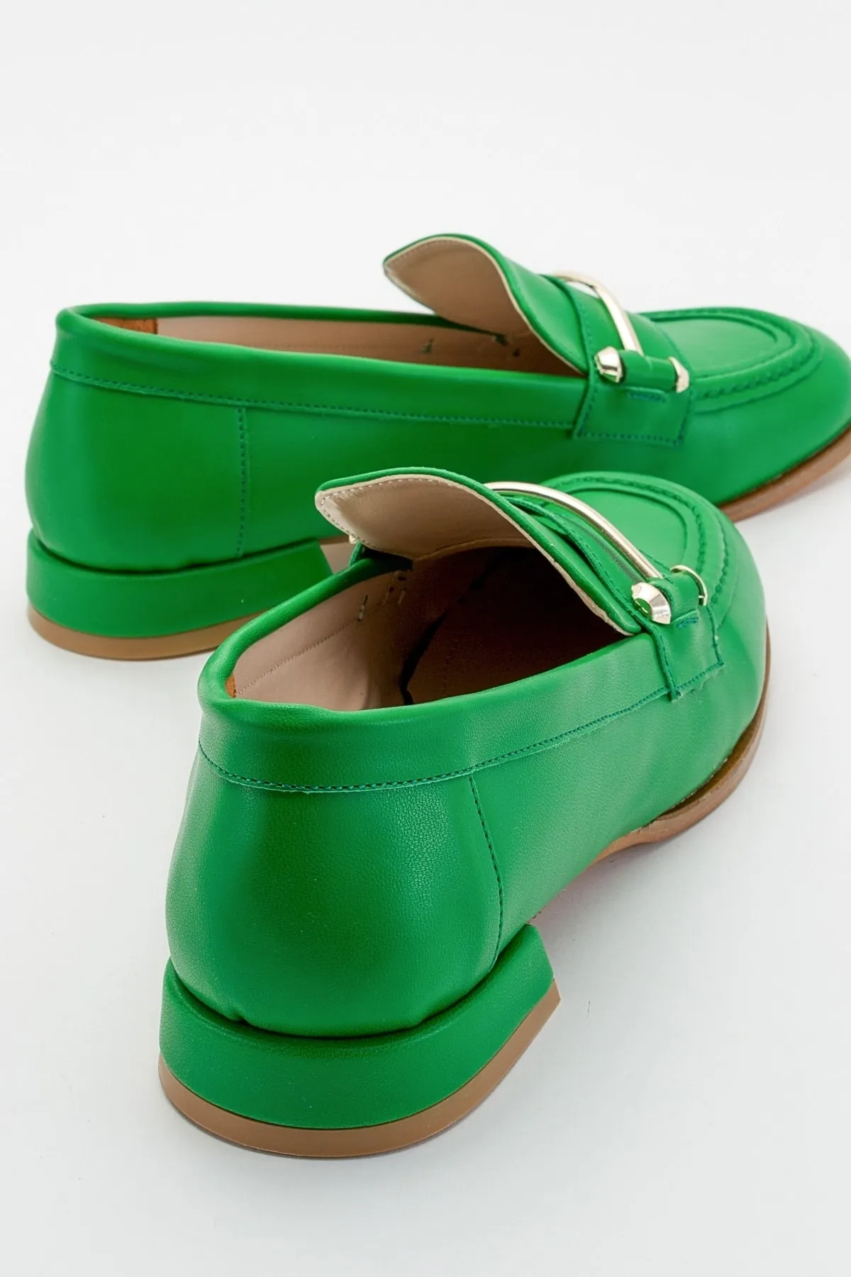 LuviShoes  Solen Green Damen-Loafer-Schuhe