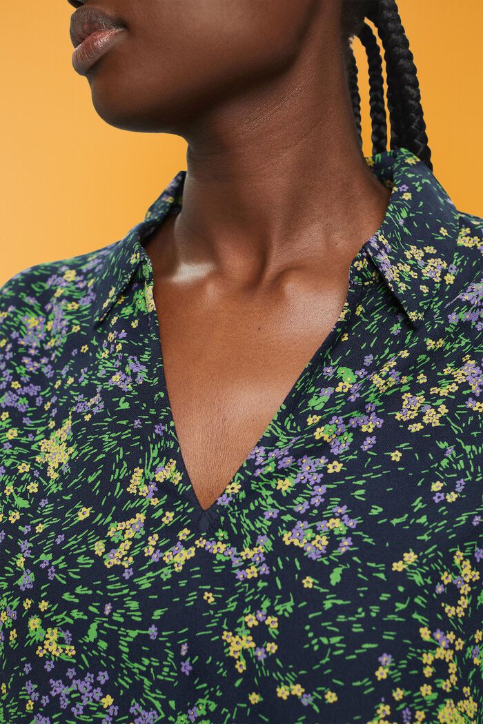 Baumwollbluse mit Blumen-Print