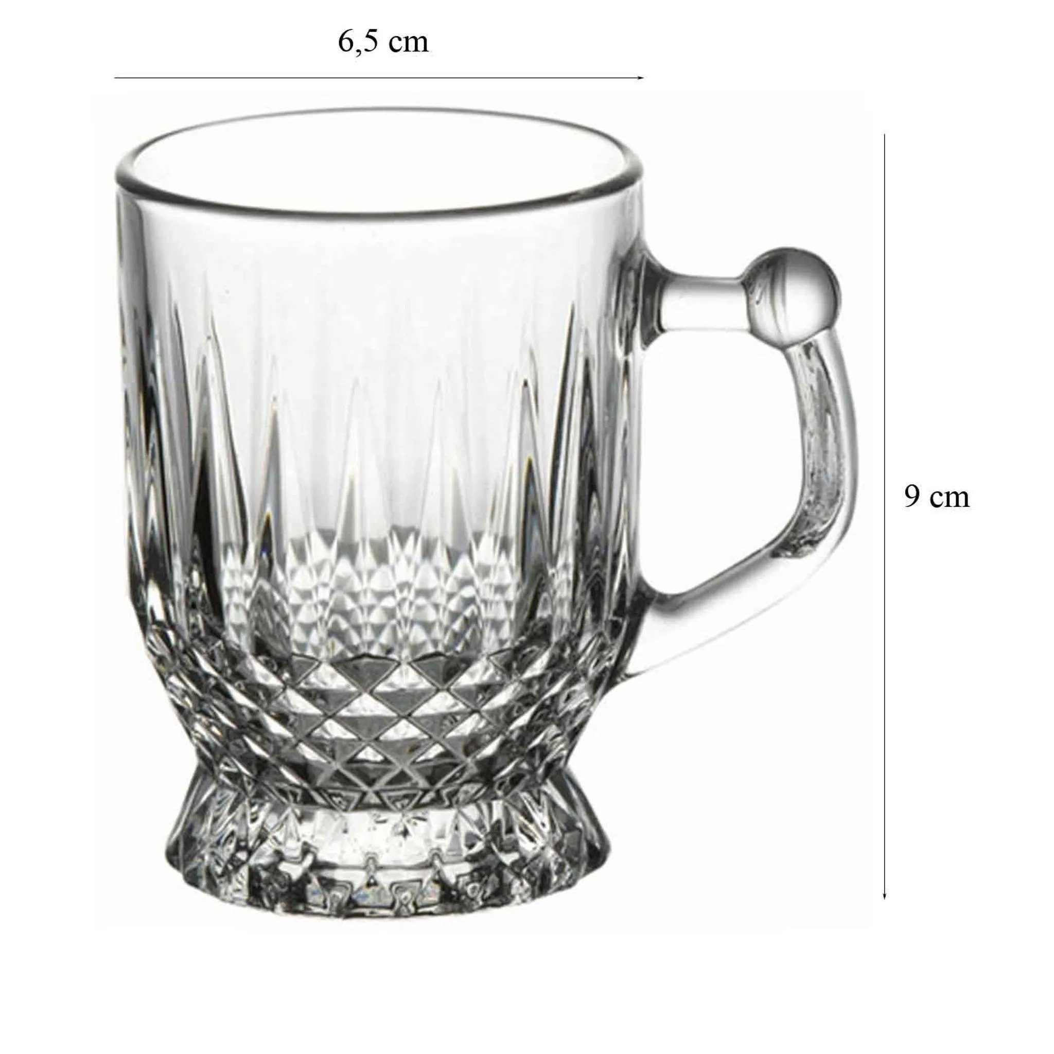 Pasabahce Gläser-Set Coffee-Mugs, Glas, Cup Teeglas Set 6 Teilig, Spülmaschinengeeignet