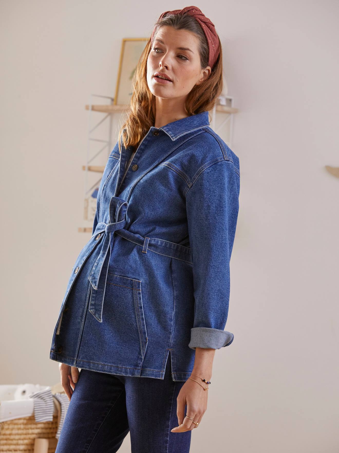Veste en jean évolutive grossesse et post-grossesse denim