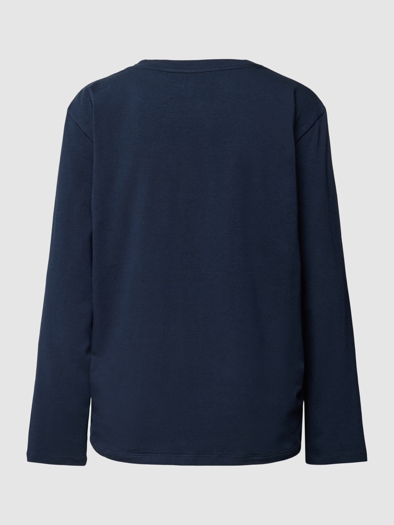 Pyjama-Oberteil im unifarbenen Design Modell 'Mix+Relax' in marineblau