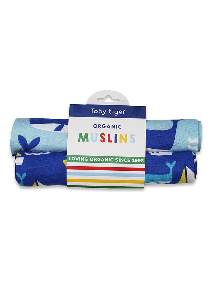 Toby Tiger 2er-Set: Spucktücher in Hellblau/ Blau günstig kaufen onesize