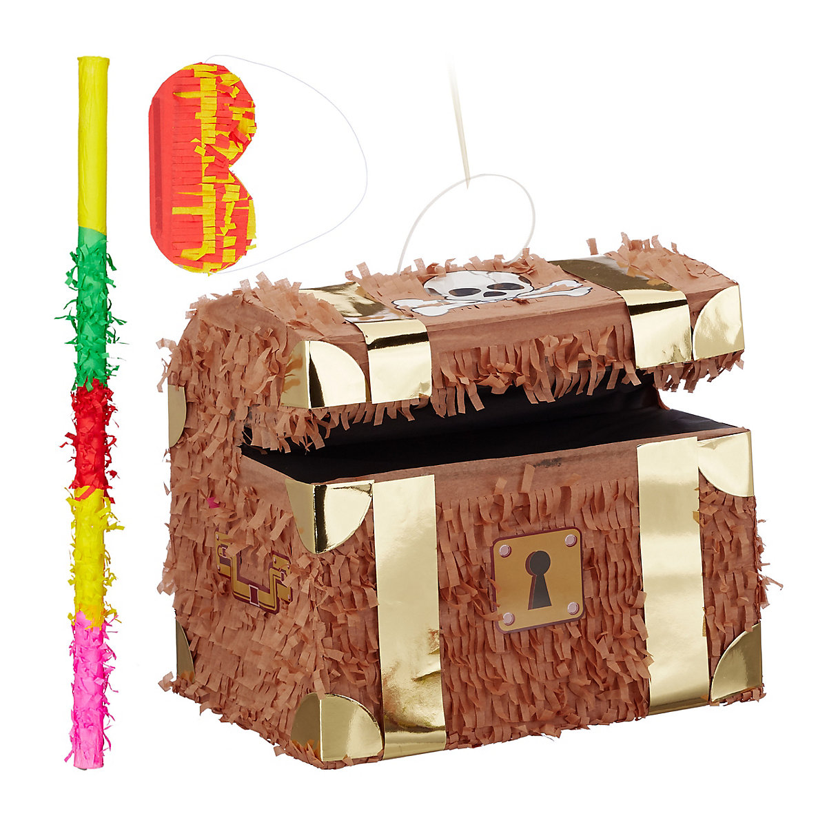 3-teiliges Pinata Set Schatzkiste