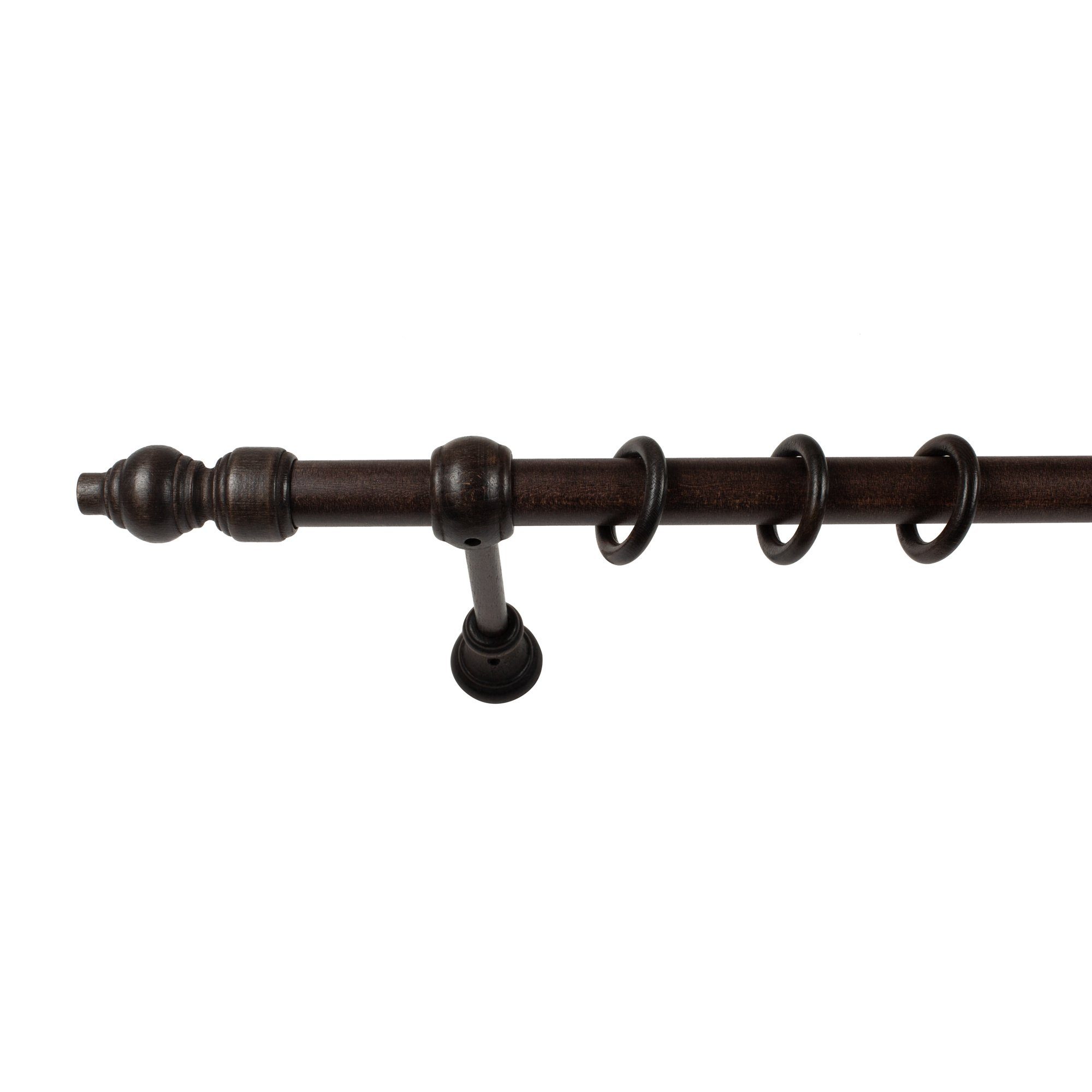 Gardinenstange Filigrano, SN DECO GROUP, Ø 28 mm, 1-läufig, fixmaß, Verschraubt, Holz, Komplettset mit Ringen
