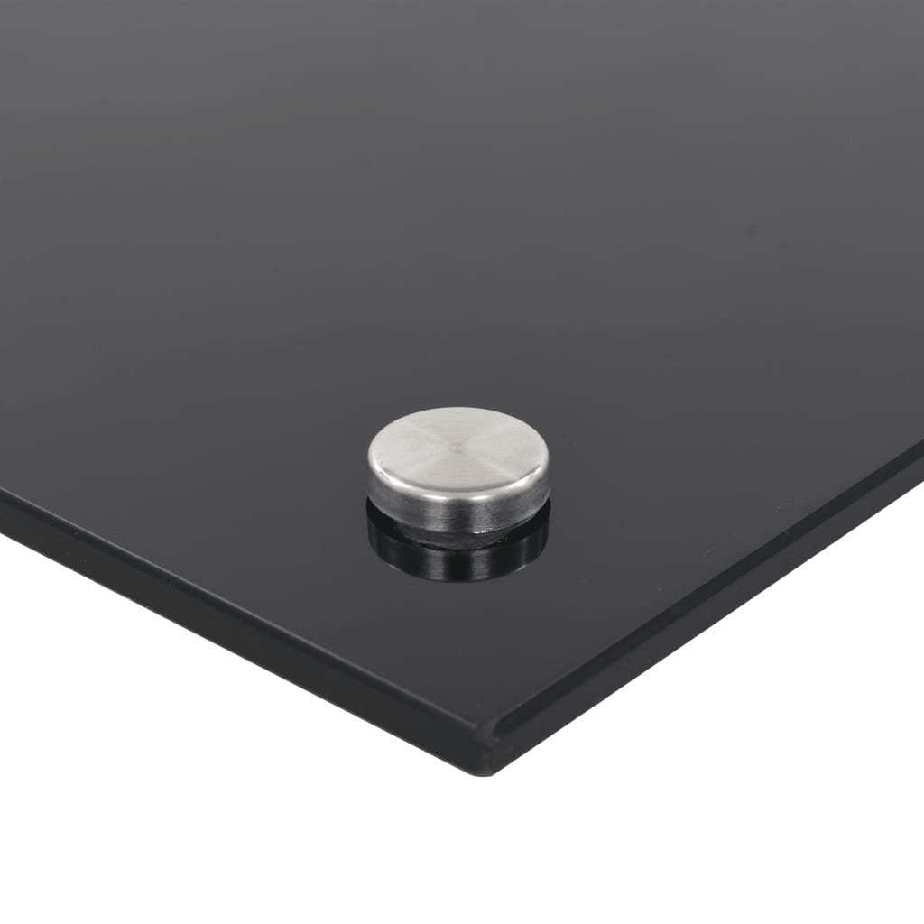 vidaXL Küchenrückwand Küchenrückwand Schwarz 80 x 40 cm Hartglas Nieschenverkleidung Spritzs