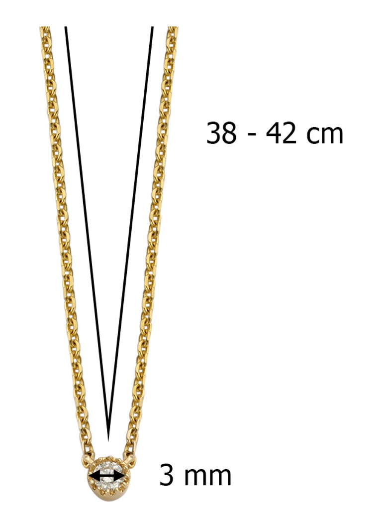 Diamond Point Yellow gold necklace 0.05 ct diamond Joy