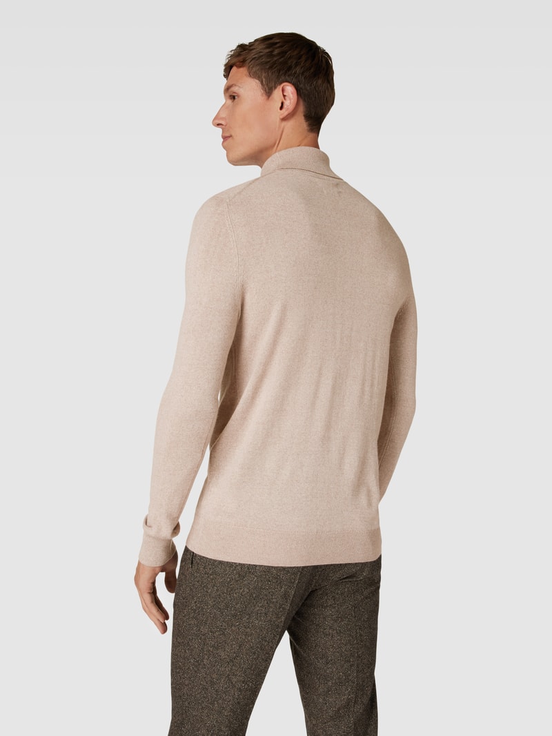 Pullover mit Stehkragen in sand meliert