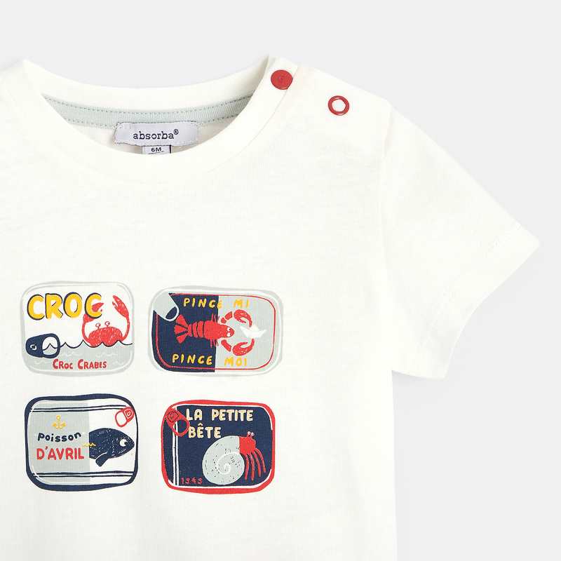 T-shirt manches courtes bébé garçon en jersey beige Absorba
