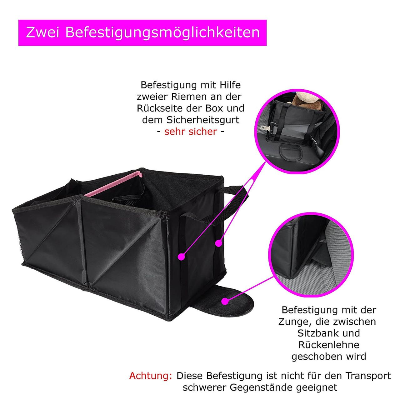 trends4cents Wumbi Aufbewahrungsbox Pink KfZ Kofferraum Kofferraumtasche Organizer Auto Tasche