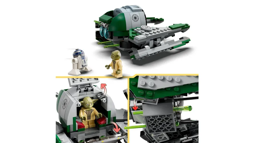 LEGO Star Wars 75360 Yoda's Jedi Starfighter Bauspielzeug mit Yoda und R2D2-Figur