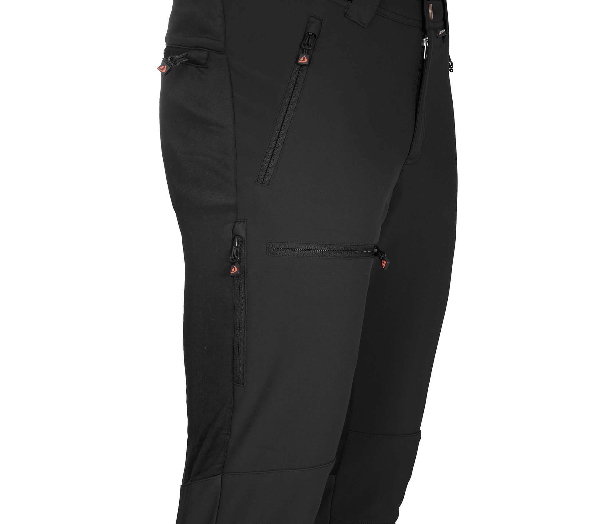 Bergson Outdoorhose LARVIK COMFORT (slim) Herren Winter Softshellhose, mit warmem Innenfleece und voll elastischem Gesäßeinsatz, Kurzgrößen, schwarz