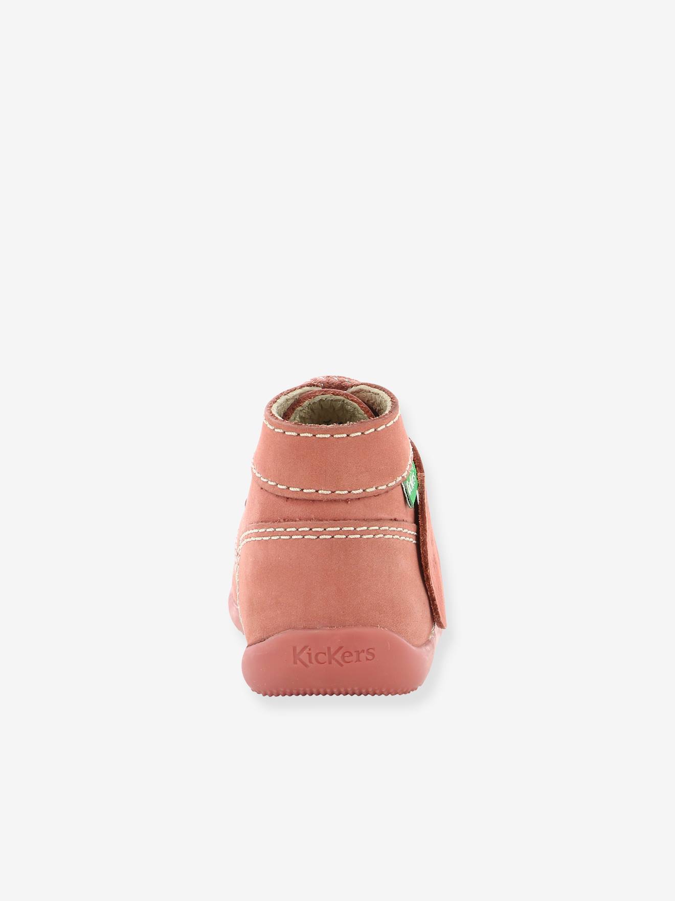 Bottines cuir bébé fille Bonbon KICKERS® 1ers pas rose clair