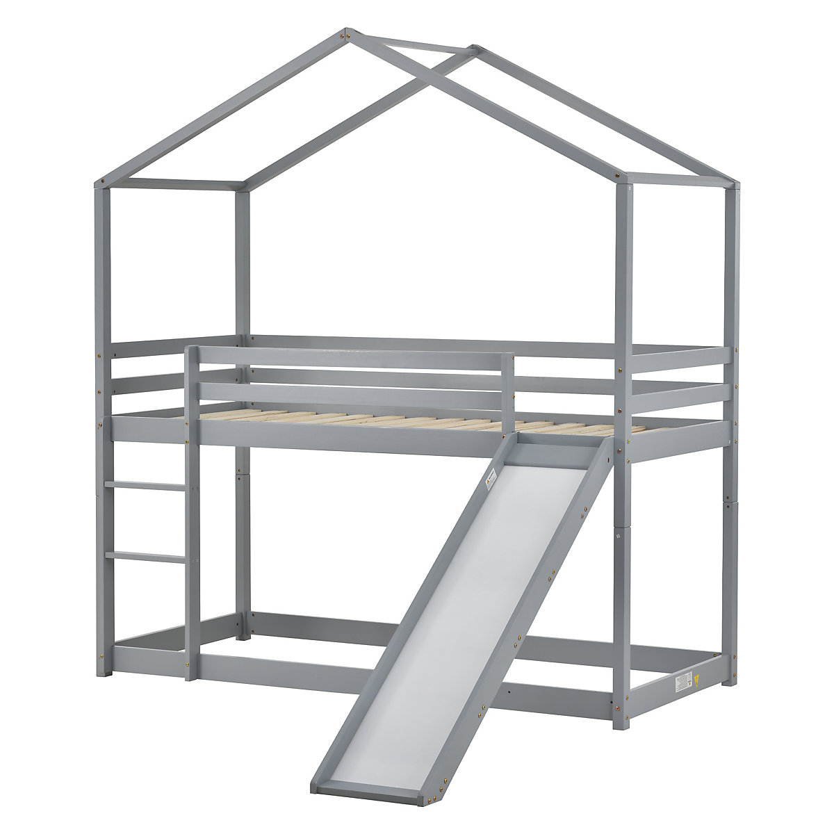Etagenbett 90x200cm mit Rutsche und Leiter inkl. 2 Liegeflächen, Hochbett Hausbett