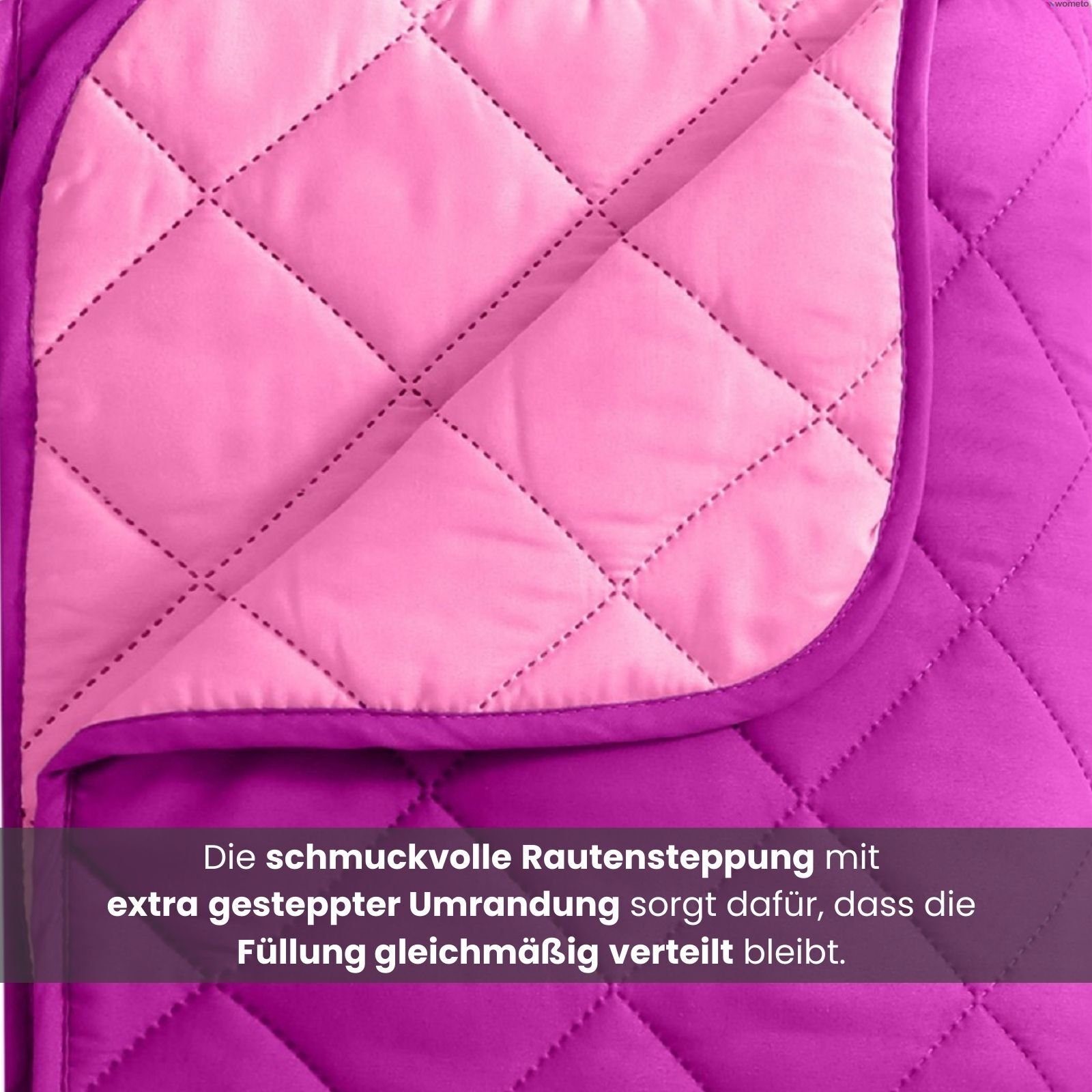 Microfaserbettdecke, Camping, 135x200 cm oder 155x220 cm, wometo, Füllung: Kunstfaser, leichtes Steppbett / Bettdecke für den Sommer (2-farbig, bunt)