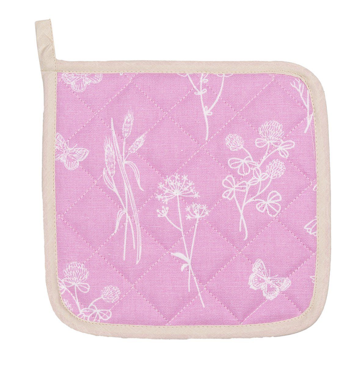 Kracht Topflappen Wildblumen, (Set, 2-tlg., 2-teilig), 2er Set Topflappen, wattiert, ca. 22x22 cm