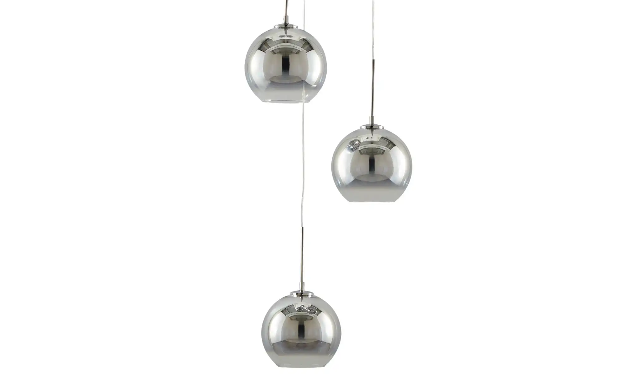 Meisterleuchten LED-Pendelleuchte, chrom, Glas chromfarben beschichtet