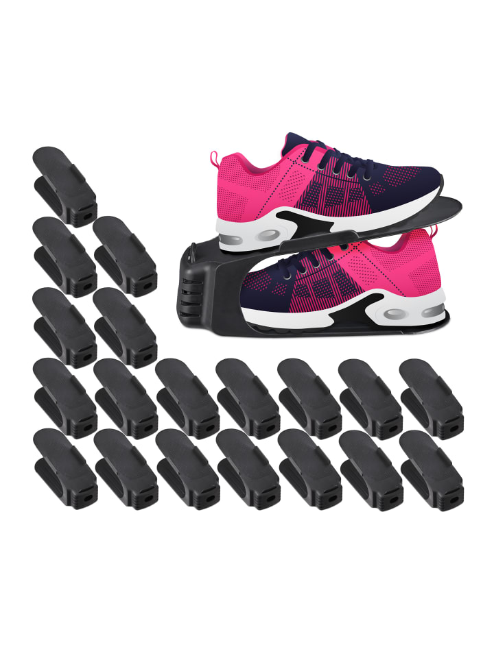 relaxdays 20 x Schuhstapler in Schwarz günstig kaufen onesize