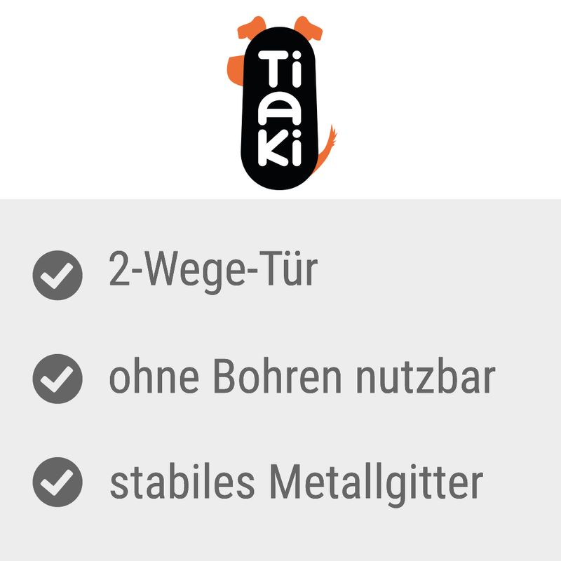 TIAKI Weißes Hundegitter mit 7 cm Verlängerung