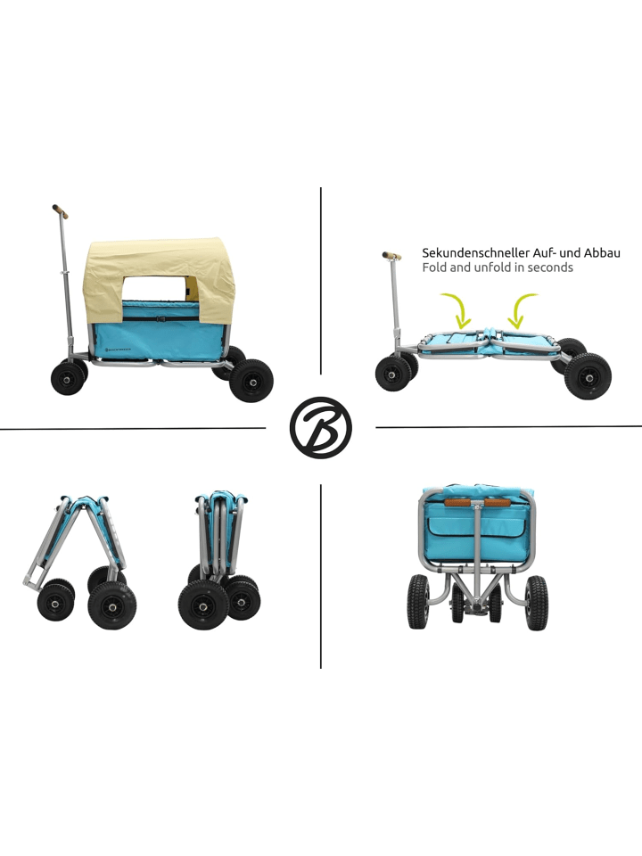 Beachtrekker Beachtrekker LiFe faltbarer Bollerwagen (Himmelblau)   Bremse   Sonnenverdeck günstig kaufen onesize