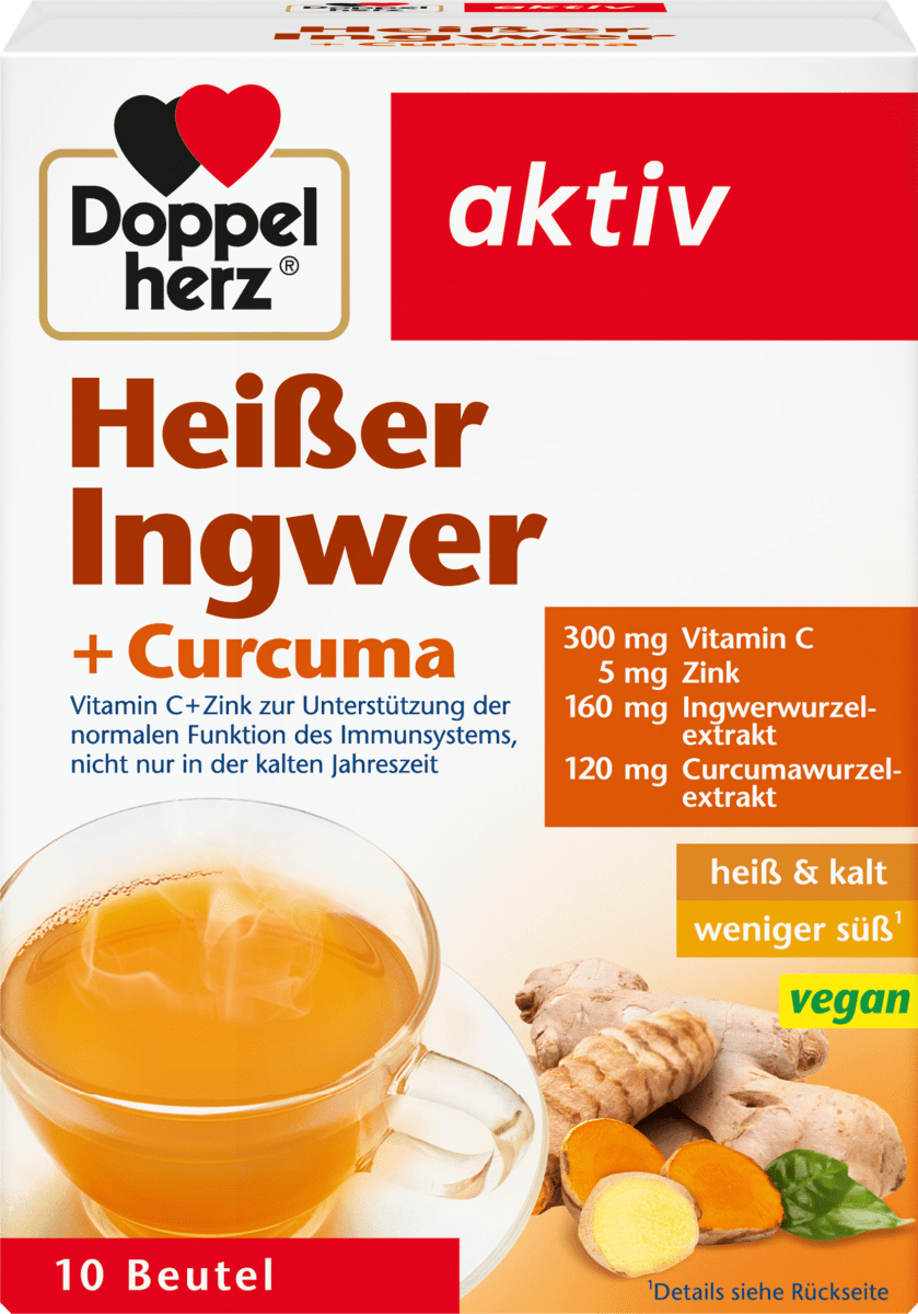 Heißer Ingwer + Kurkuma Heißgetränk (10 Stück), 100 g